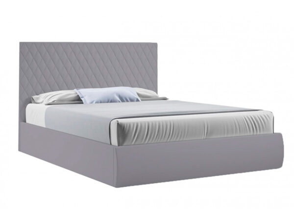 Кровать Стелла 180х200 (Микровелюр серый)