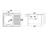 Мойка "Юкинокс" Стандарт STD800.600  - 5C OR выпуск СКМ. крепеж