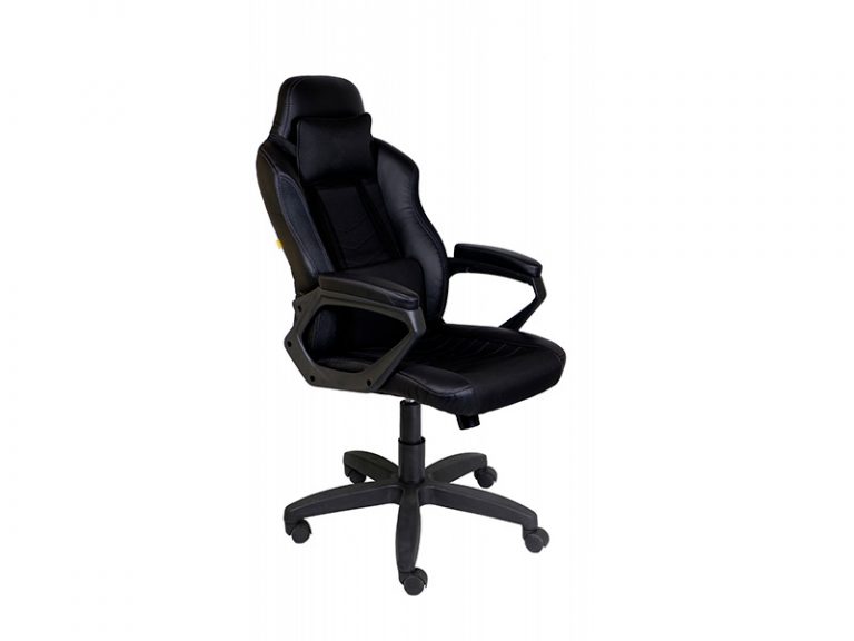 Кресло  "Морган" к/з черный тк черн/TW черн  ( макс.нагрузка 120 кг )