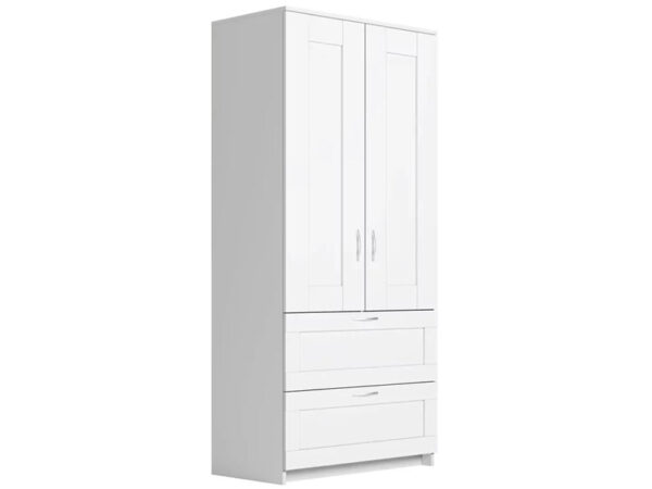 СИРИУС шкаф комбинированный "2 двери и 2 ящика" Белый