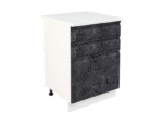 Кухня Бруклин тумба ШНЗЯ 600 бел фасад ШНЗЯ 600  бетон черный