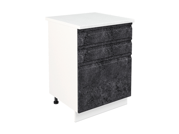 Кухня Бруклин тумба ШНЗЯ 600 бел фасад ШНЗЯ 600  бетон черный