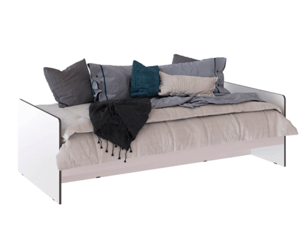 Кровать 900*2000  Асцелла белый/графит серый