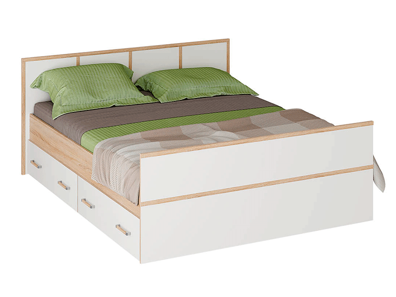 Кровать 1600 "Сакура" дуб сонома/белый (без подложки)