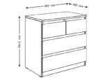 МАЛЬТА комод 2+2 ящика 80х76 Сонома